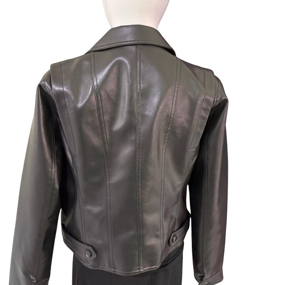 NWT Michael Kors Black Faux Leather Jacket Size S - Picture 6 of 12